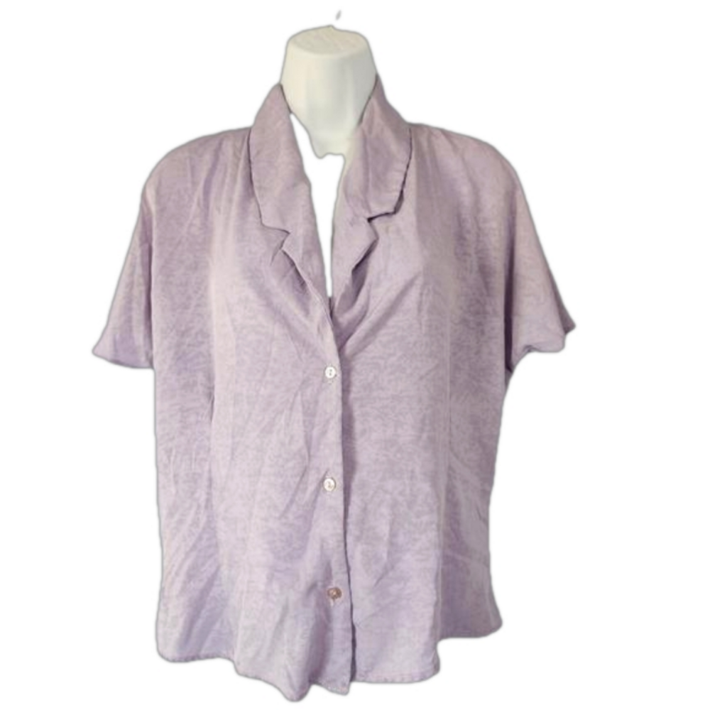 2/$10🌷Notch collar button-down short sleeve sleep top (M)